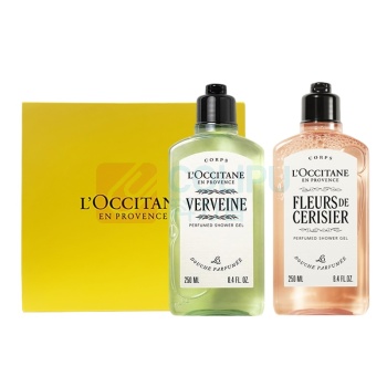 欧舒丹 L'OCCITANE 沐浴露套装礼盒 甜蜜樱花 樱花+马鞭草各250ml -新版 新老包装交替发货