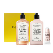 欧舒丹 L'OCCITANE 套装礼盒 樱花套装 手霜30ml+沐浴露250ml+身体乳250ml 新老包装随机发货