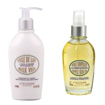 欧舒丹 L'OCCITANE 礼盒套装 身体乳 甜扁桃美肤油100ml+美肤露240ml 配礼盒礼袋