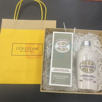 欧舒丹 L'OCCITANE 礼盒套装 身体乳 甜扁桃美肤油100ml+美肤露240ml 配礼盒礼袋