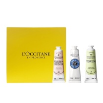 欧舒丹 L'OCCITANE 护手霜礼盒套装 (乳木果+甜扁桃/樱花随机+马鞭草)各30ml/支 共3支/组 新老包装交替发货