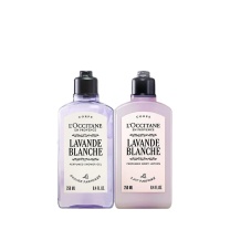 欧舒丹 L'OCCITANE 白色薰衣草沐浴润肤套装(沐浴250ml+润肤250ml) 含礼盒拎袋