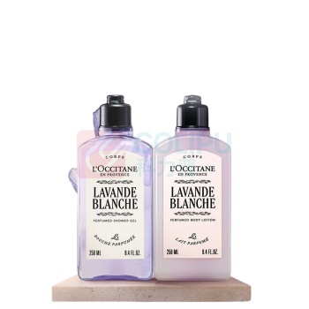 欧舒丹 L'OCCITANE 白色薰衣草沐浴润肤套装(沐浴250ml+润肤250ml) 含礼盒拎袋