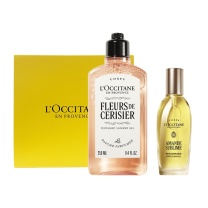 欧舒丹 L'OCCITANE 身体护理套装礼盒美肤油100ml+樱花沐浴露250ml(单位:套)配礼盒礼袋