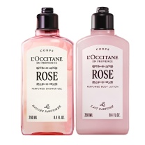 欧舒丹 L'OCCITANE 瑰香之心身体乳沐浴露套装(沐浴250ml+润肤250ml) 含礼盒拎袋