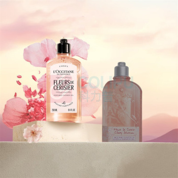欧舒丹 L'OCCITANE 甜蜜樱花沐浴护肤二件套 (沐浴啫喱250ml+润肤露250ml) (含盒/袋)