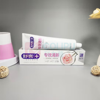 舒客 Saky 牙膏 023320 牙齿去牙渍玫瑰促销装210克+120克 