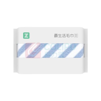 最生活 新疆长绒棉密封毛巾 纯棉洗脸巾蓝白条纹 A-1201 100g (蓝色)