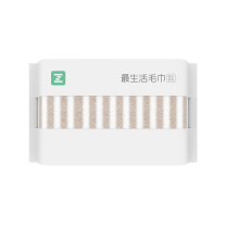 最生活 新疆长绒棉条纹毛巾 纯棉柔软洗脸面巾家用吸水毛巾 A-1171 34*80cm (棕白)