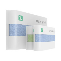 最生活 青春毛巾洗澡巾 3件套 蓝色浴巾+蓝色毛巾+绿色毛巾