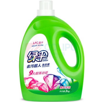绿伞 去污超人洗衣液 (熏衣芳菲) 3kg/瓶 4桶/箱