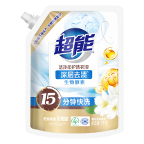 超能 洁净柔护洗衣液 (自然清香/橙花茉莉香氛) 1kg/袋 8袋/箱 (新老包装交替发货)