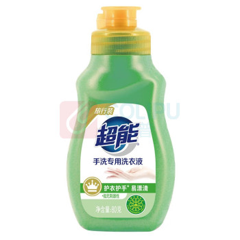 超能 手洗专用洗衣液 (清怡柠檬草香) 80g/瓶 48瓶/箱