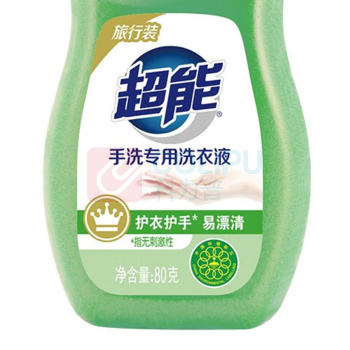 超能 手洗专用洗衣液 (清怡柠檬草香) 80g/瓶 48瓶/箱