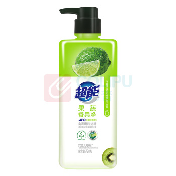 超能 洗洁精 果蔬餐具净 柠檬+芭乐 750g 2瓶/套