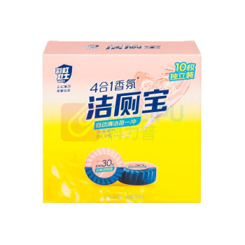 彩虹 CH 4合1香氛洁厕宝除菌率99.9%,元气白桃味 R6202-2 (10个独立装)2盒装