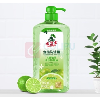 水卫士 洗洁精 夏日金桔 1kg/瓶 带泵头