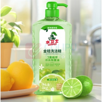 水卫士 洗洁精 夏日金桔 1kg/瓶 带泵头