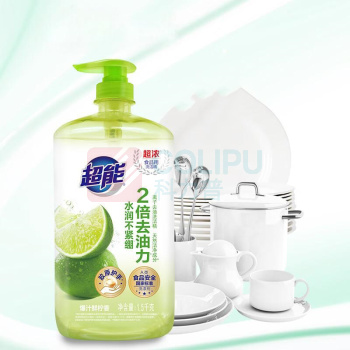 超能 离子去油洗洁精 (柠檬护手) 1.5kg/瓶 6瓶/箱 (新包装爆汁鲜柠,新老包装随机发货)