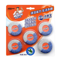 威猛先生 Mr Muscle 洁厕块 38g/块 5块/卡 24卡/箱 (柠檬/百草随机发货) 新老包装交替发货
