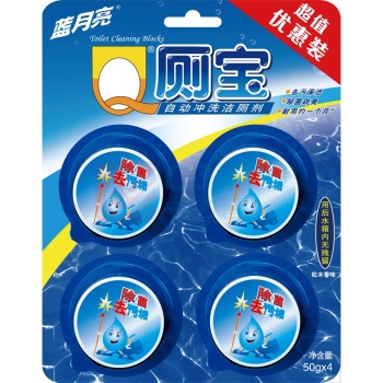 蓝月亮 Q厕宝 洁厕块 (松木香型) 50g/块 4块/卡 12卡/箱