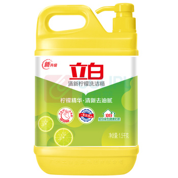 立白 清新柠檬味洗洁精大桶除味去油去腥 99%除菌 1.5kg 一瓶 