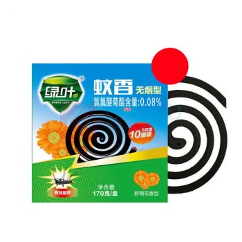绿叶 无烟盘式蚊香10盘/盒野菊花香型家用驱蚊蚊香 GL5012 5盒装