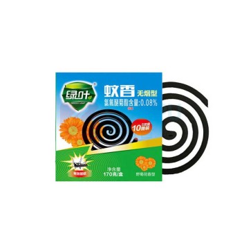 绿叶 无烟盘式蚊香10盘/盒野菊花香型家用驱蚊蚊香 GL5012 5盒装