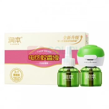 润本 RUNBEN 电热蚊香液 45ml*2+1 2液1器(加热器定时)