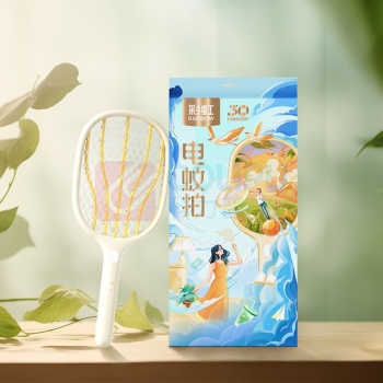彩虹 CH 家用电蚊拍 充电式苍蝇拍 物理灭蚊 T6108