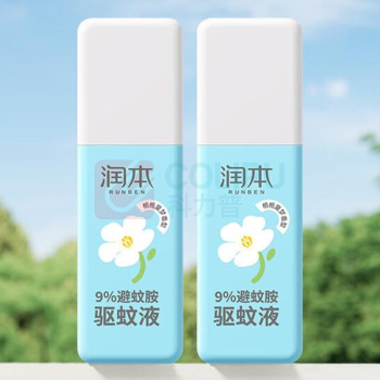 润本 RUNBEN 驱蚊液 15%避蚊胺 栀子香 75ml*2瓶/组