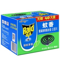 雷达 Raid 蚊香 驱蚊草香型 40盘装 (黑色)