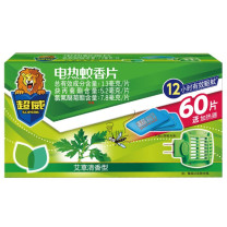 超威 SUPERB 电热蚊香片 (艾草清香) 60片+加热器 15盒/箱
