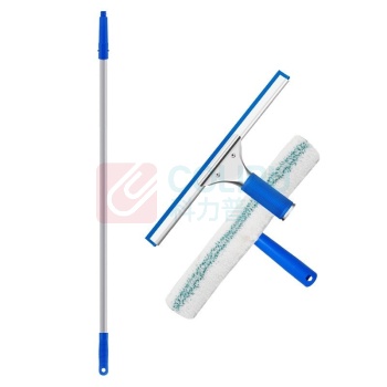 蓓尔蓝 玻璃清洁工具 GJ0130 单节杆1.2米三件套 (蓝白色) 擦窗户神器伸缩杆刮涂水器清洁套装
