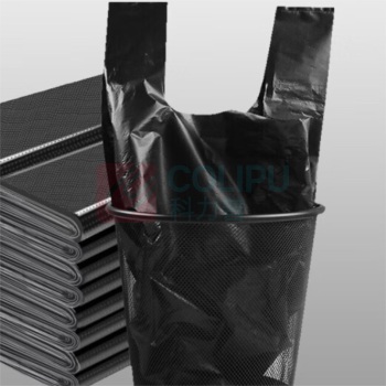 庄太太 手提式垃圾袋加厚背心带提手的特厚塑料小号厨余厨房 32*52cm 100个/包 (黑色)