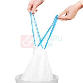 杜克恩 垃圾袋 DKECS-001 45*50cm 抽绳式 18只/卷 4卷/包 (蓝白色)