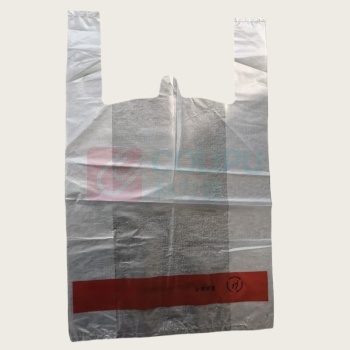 融银之汇 背心袋塑料袋双面印刷 宽330*高540*侧宽150mm厚5丝 厚5丝 1000个/件 (银色黑色红色白色随机发)
