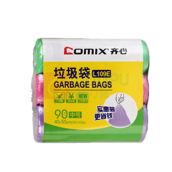 齐心 Comix 中号彩色清洁垃圾袋 L109E 45cm*55cm 30只/卷3卷/组