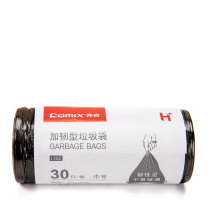 齐心 Comix 加韧型垃圾袋 点断式 中号 L102 45cm*50cm 0.6s (黑色) 30只/卷 60卷/箱