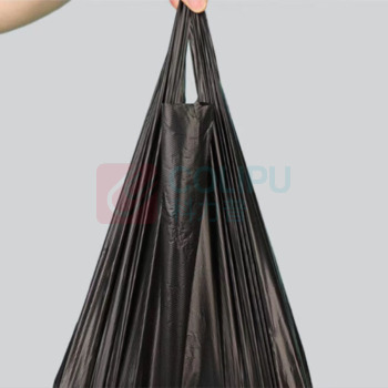 庄太太 手提式垃圾袋加厚黑色背心带 【40*60cm100个】 