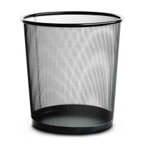 得力 deli 圆形金属网状废纸篓垃圾桶 中号 9190 266mm*218mm*280mm (黑色) 36个/箱 12个/箱