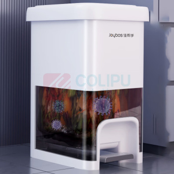 佳帮手 手按脚踏塑料垃圾桶 JBS-LJT-S03D2-JWT 21.5L 33.5cm*24.5cm*43.5cm (佳白) 带盖脚踏款 加大号