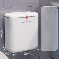 佳帮手 拉盖塑料垃圾桶 JBS-LJT-S04B2-JWT 12L 26cm*16cm*30cm (佳白) 带盖壁挂款 大号