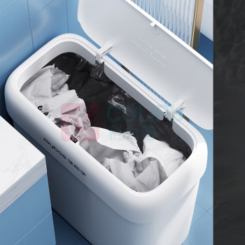 佳帮手 手按塑料垃圾桶 JBS-LJT-S02B2-JWT 10.7L 30.5cm*15cm*32cm (佳白) 夹缝桶 带盖落地款 大号