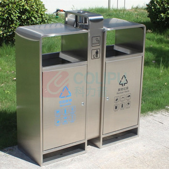 舒蔻 垃圾分类垃圾桶不锈钢户外分类 880*330*980mm 个性化定制以实际为准