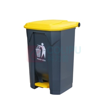 舒蔻 脚踏式垃圾桶 100L (黄盖灰桶)