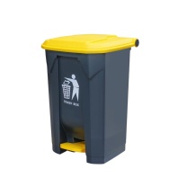 舒蔻 脚踏式垃圾桶 100L (黄盖灰桶)
