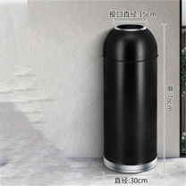 舒蔻 垃圾桶圆形垃圾箱 35L (烤漆黑)