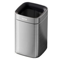 苏泊尔 SUPOR 直投不锈钢垃圾桶 S050803-12L-Y 12L 24cm*24cm*39.7cm (银色)