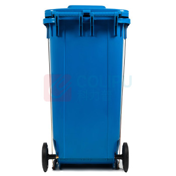 科力邦 Kelibang 分类环卫户外塑料垃圾桶 KB1067 550mm*470mm*950mm 120L (蓝色) 可回收物(翻盖+带轮+脚踏)